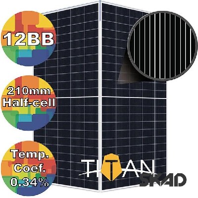 Солнечная батарея 545Вт моно, 12BB 210mm, TITAN DOUBLE GLASS Risen RSM110-8-545BMDG