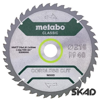   ''Cordless cut wood - Classic'', 216x30 Z40 WZ 5 /B Metabo 628665000
