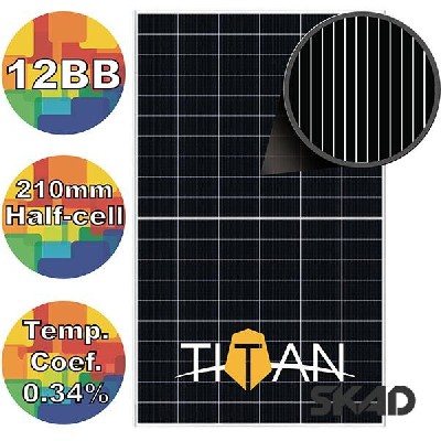 Солнечная батарея 595Вт моно, 12BB 210mm, TITAN  Risen RSM120-8-595M