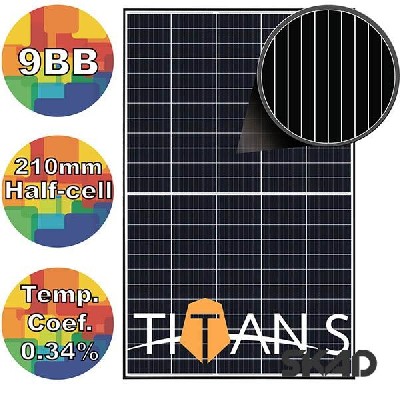 Солнечная панель 400Вт моно, 9BB TITAN S BLACK FRAME Risen RSM40-8-400M