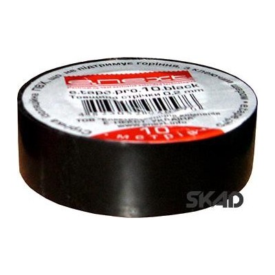 Изолента черная (10м) E-next e.tape.stand.10.black